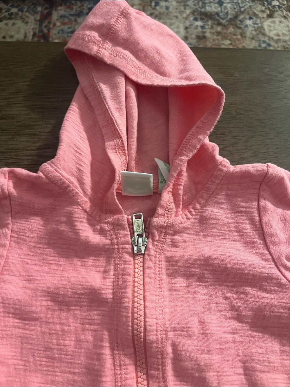 Peanut & Ollie Pink Hooded Ruffle Zip-Up Jacket | Girls 18M | Cotton Blend